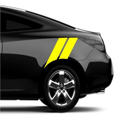 4" Rear Fender Hash Mark Bars Vinyl Racing Stripes Graphic Decals (Fits Pontiac G6 & G8 & Most Cars) - Yellow