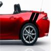 4" Rear Fender Hash Mark Bars Vinyl Racing Stripes Graphic Decals (Fits Mazda Miata & Most Cars) - Black Matte view 1