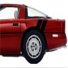 4 Inch Rear Fender Hash Mark Double Bars Racing Stripes Vinyl Decals Both Sides, Fits Chevy Corvette C4, Black view 1