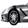 Clausen's World 2 and 3 Inch Fender Hash Mark Bars Gun Metal2 Carbon Fiber Vinyl Racing Stripes Graphic Decals, Fits Chevy Corvette C7 Stingray, Both Sides, Black view 1