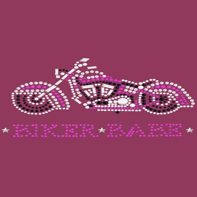 Biker Babe & Pink Motorcycle - Bling Rhinestone Cars and Motorcycle Dog Bandana