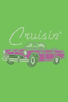 Cruisin Pink Convertible - Bling Rhinestone Cars and Motorcycle Dog Bandana