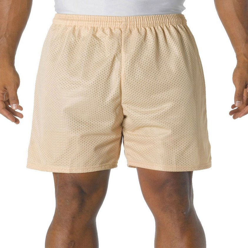 A4 N5293 - Adult 7" Inseam Lined Tricot Mesh Shorts Vegas Gold