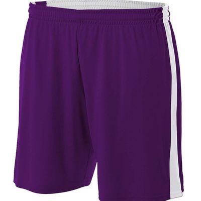 A4 N5284 - Adult Reversible Moisture Management Shorts Purple/White