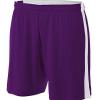 A4 N5284 - Adult Reversible Moisture Management Shorts Purple/White view 1