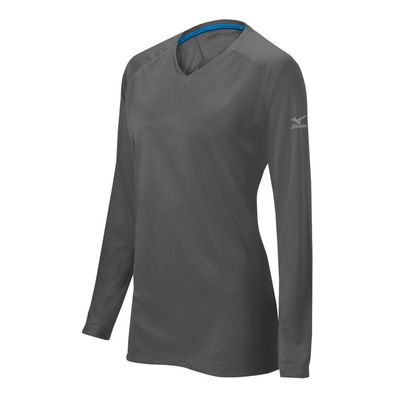 Mizuno Girl's Comp Training Top, Grey, MEDIUM (M)