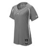 Mizuno Women's Elite 2-Button Game jersey, Grey-White, EXTRA LARGE (XL) view 1
