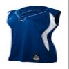 Mizuno Girl's Elite 2-Button Game jersey - Sleeveless, Navy-White, SMALL (S) view 1
