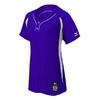 Mizuno Women's Elite 2-Button Game jersey, Purple-White, MEDIUM (M) view 1