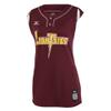 Mizuno Women's Elite 2-Button Game jersey - Sleeveless, Maroon-White, EXTRA LARGE (XL) view 2