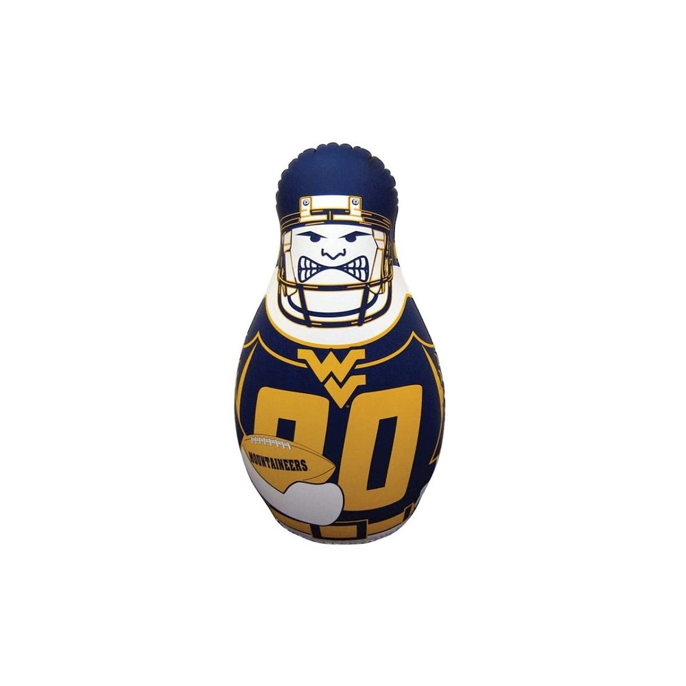 Fremont Die NCAA West Virginia Mountaineers Bop Bag Inflatable Tackle Buddy Punching Bag, Mini: 12" Tall, Team Colors
