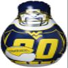 Fremont Die NCAA West Virginia Mountaineers Bop Bag Inflatable Tackle Buddy Punching Bag, Mini: 12" Tall, Team Colors view 2