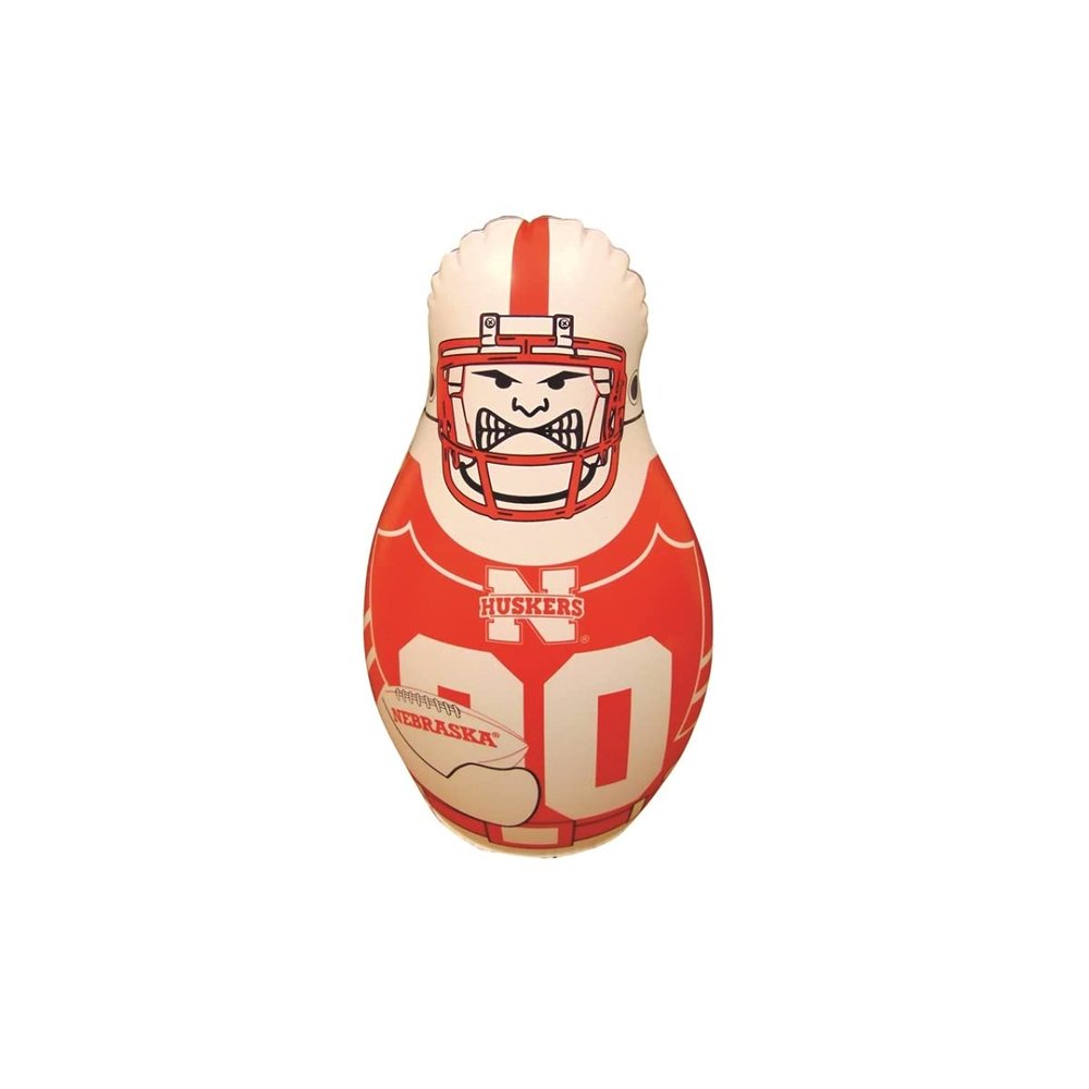 Fremont Die NCAA Nebraska Cornhuskers Bop Bag Inflatable Tackle Buddy Punching Bag, Mini: 12" Tall, Team Colors