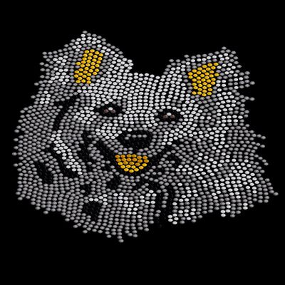 American Eskimo # 2 - Bling Rhinestone Dog Breed Bandana