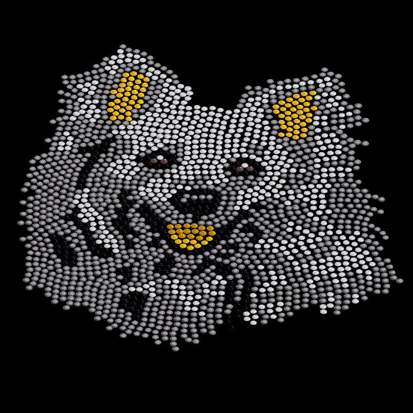 American Eskimo # 2 - Bling Rhinestone Dog Breed Bandana