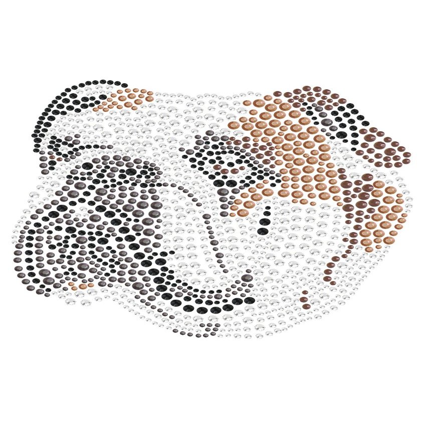 Bulldog Face (Brown) - Bling Rhinestone Dog Breed Bandana