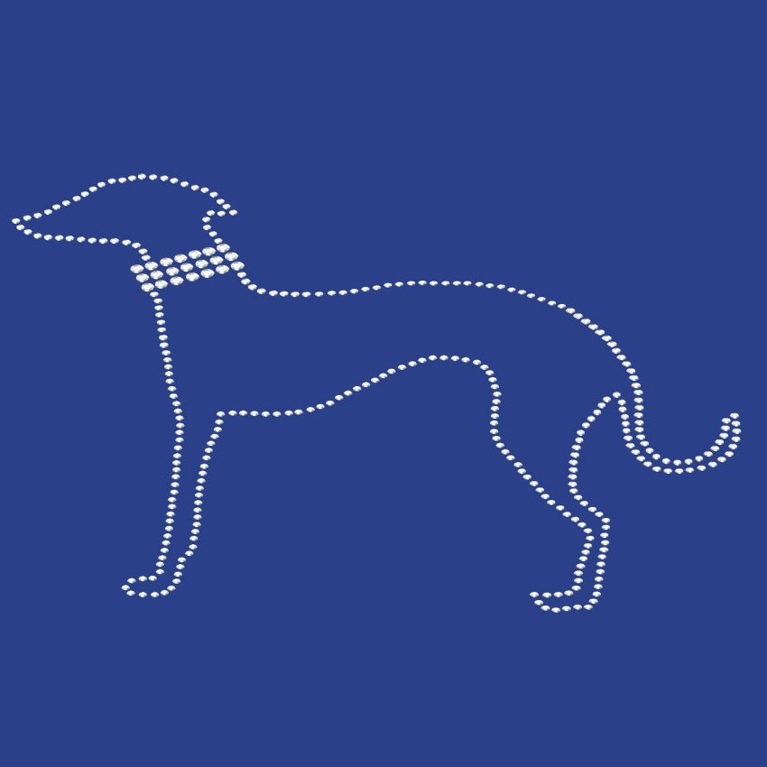 Greyhound Outline - Bling Rhinestone Dog Breed Bandana