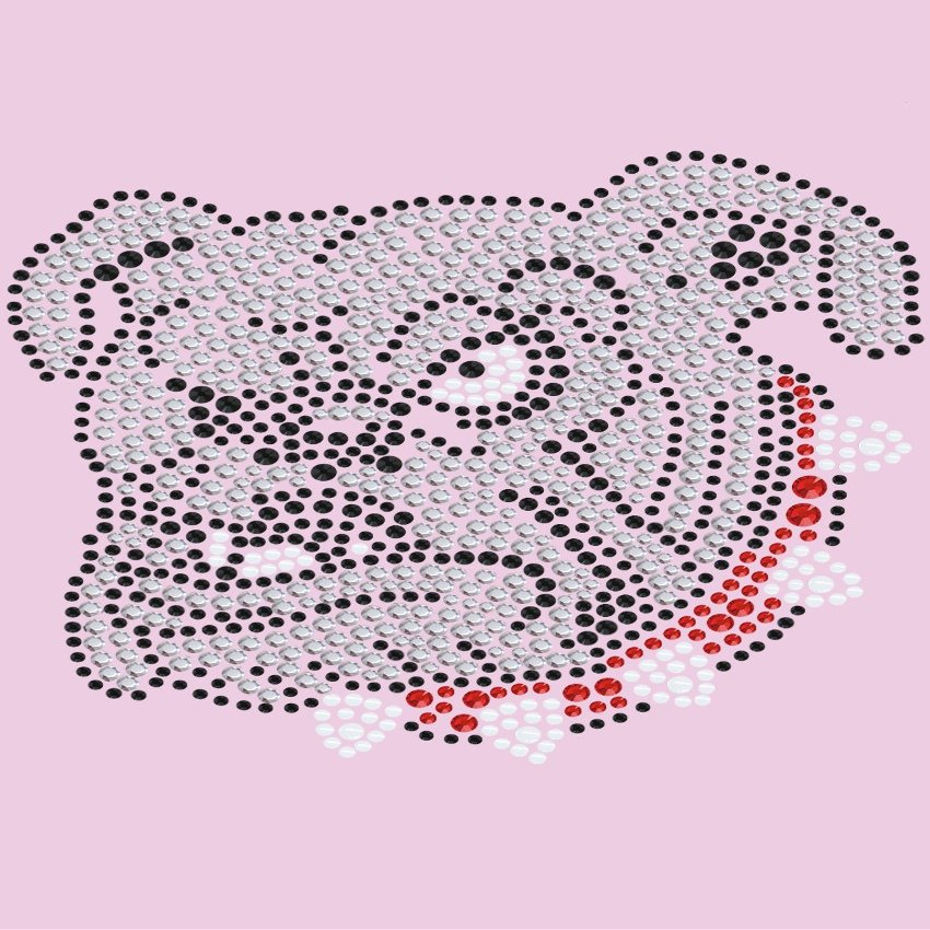 Bulldog Face (White) - Bling Rhinestone Dog Breed Bandana