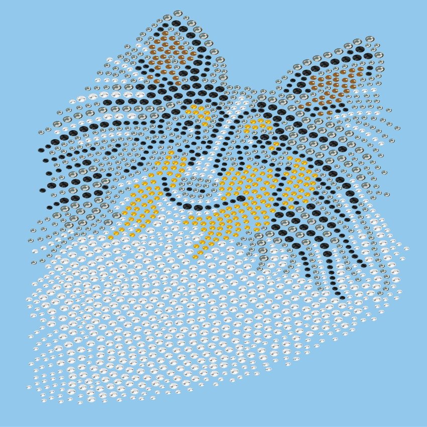 Sheltie Face (Tri Color) - Bling Rhinestone Dog Breed Bandana