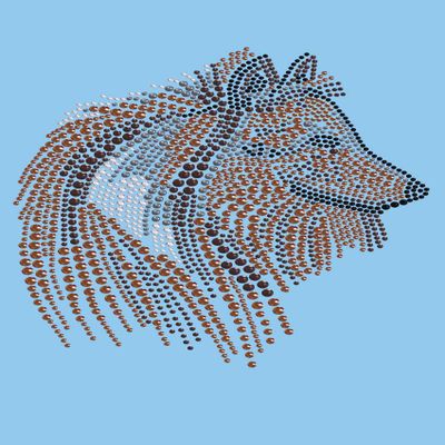 Collie Face - Bling Rhinestone Dog Breed Bandana
