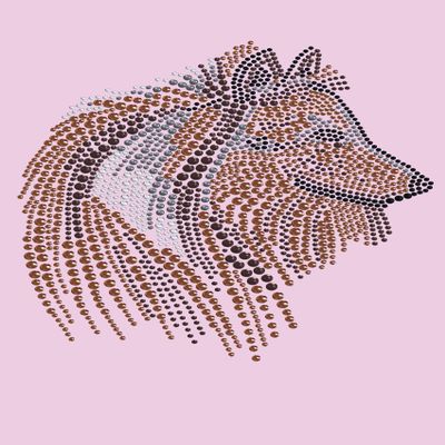 Collie Face - Bling Rhinestone Dog Breed Bandana