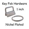 50 Key Fob Hardware with Key Rings Sets - 1" or 1.25" - Pick Color (1", Nickel) view 2