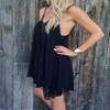 Ambrelia Womens Sexy Halter Dress V Neck Crochet Lace Mini Dress Irregular Hem view 3