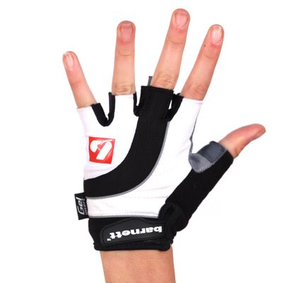 BARNETT BG-04 Fingerless Bike Gloves for competitions (2XL, White)