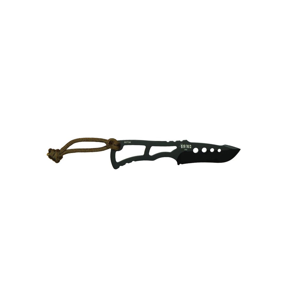 Southern Grind Vermin Neck Knife w/Drop Point Black Blade & Black Kydex Sheath