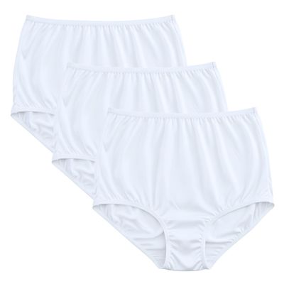 Vanity Fair Women's Perfectly Yours Ravissant Tailored Full Brief Panties, Nylon Underwear, 3 Pack, SWH Multi, Size 10