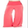 Superline Wide Leg High Fold Over Waist Palazzo Pants (XX-Large, Coral) view 1