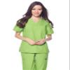 Dagacci Medical Uniform Womens Medical Scrub Set Shirt Top and Pant, Apple Green, XX-Large view 4