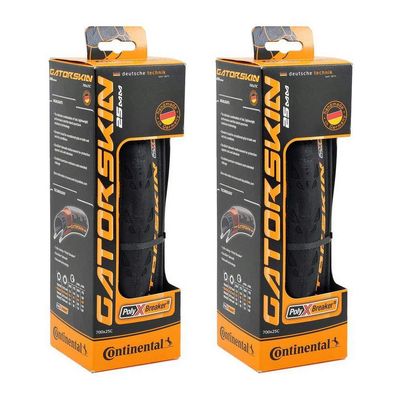 Continental GatorSkin DuraSkin Tire, 2-Count (Folding, 700 x 25mm), Black