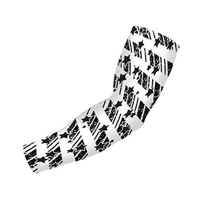 B-Driven Premium Pro-Fit Sports Compression Arm Sleeve (Single) Patriotic Designs Baseball Arm Sleeves - Men Women Youth
