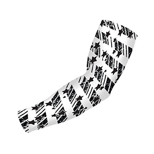 B-Driven Premium Pro-Fit Sports Compression Arm Sleeve (Single) Patriotic Designs Baseball Arm Sleeves - Men Women Youth