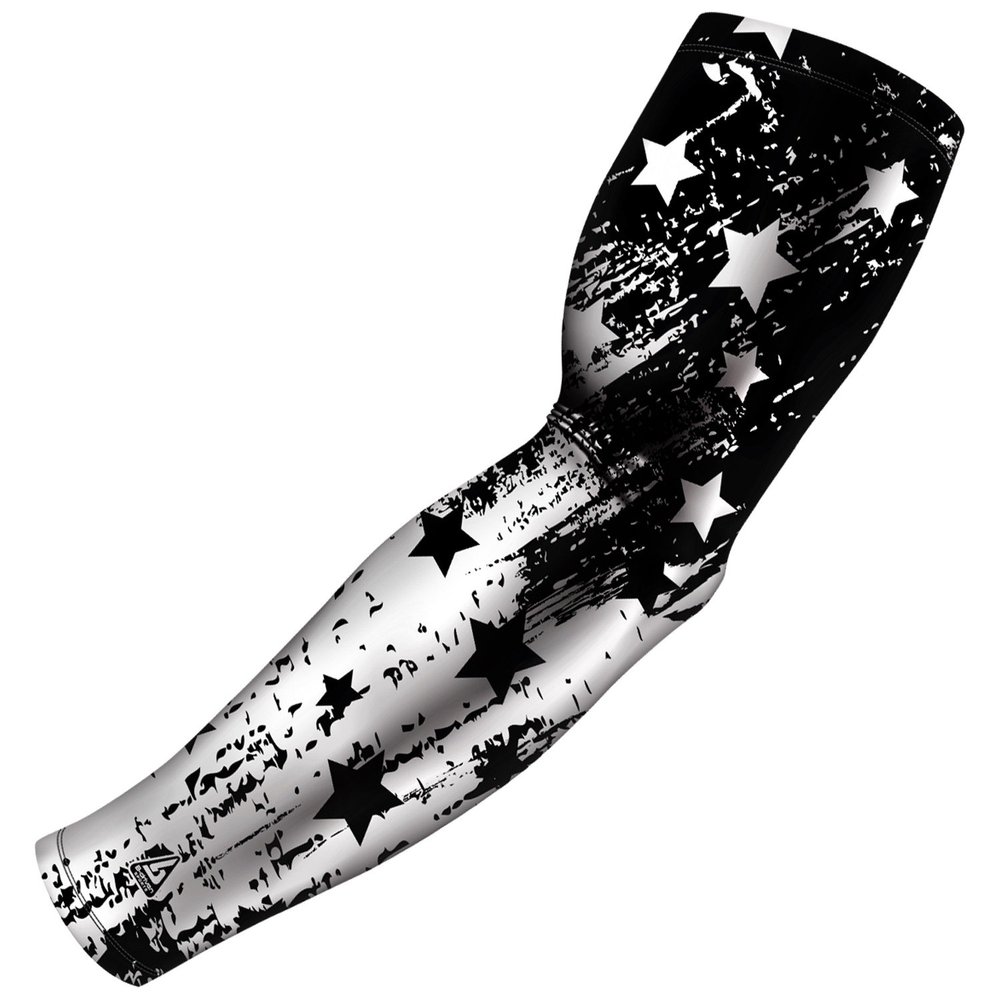 B-Driven Premium Pro-Fit Sports Compression Arm Sleeve (Single) Patriotic Designs Baseball Arm Sleeves - Men Women Youth