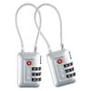 TSA Accepted Luggage Travel Lock, Set-Your-Own Combination Lock for School Gym Locker, Luggage Suitcase Baggage Locks, Filing Cabinets, Toolbox, Case (Silver, 2 Pack) view 1