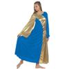 Danzcue Womens Asymmetrical Bell Sleeve Dance Dress, Bright Royal-Gold, XL view 1