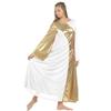 Danzcue Womens Asymmetrical Bell Sleeve Dance Dress, White-Gold, XL view 1