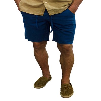 short fin Linen Walking Shorts (Size 40, Navy L8000)