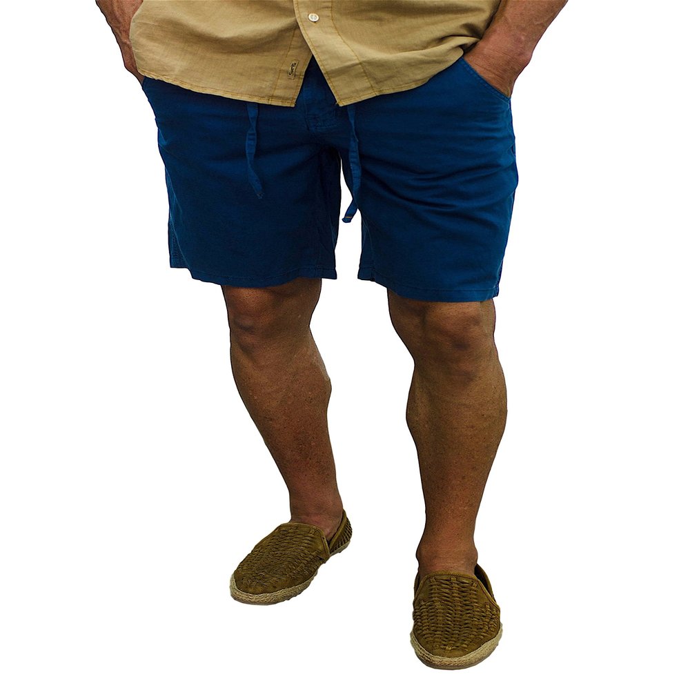 short fin Linen Walking Shorts (Size 40, Navy L8000)