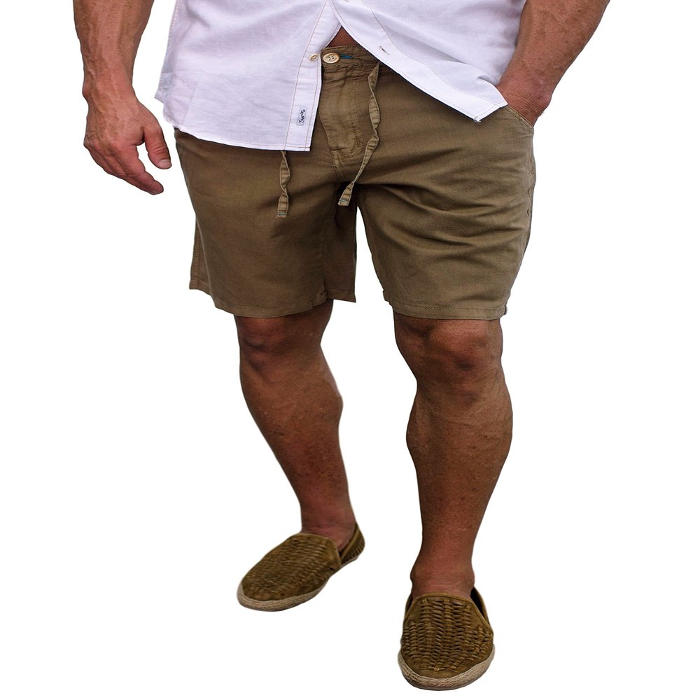 short fin Linen Walking Shorts (Size 30, Taupe L8000)
