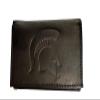 NCAA Michigan State Spartans Tri-Fold Leather Wallet, Brown view 1