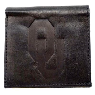 NCAA Oklahoma Sooners Tri-Fold Leather Wallet, Black