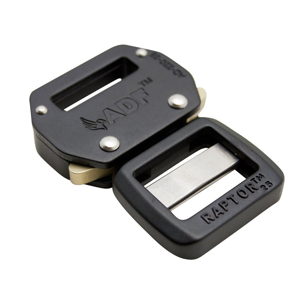 ADF Raptor Aluminum Quick Release 1" Buckle, Tactical, Military, Black (AD-220-25-BLK)