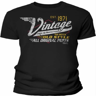 55th Birthday Gift Shirt for Men - Vintage 1971 Aged to Perfection - Racing - Black-4X