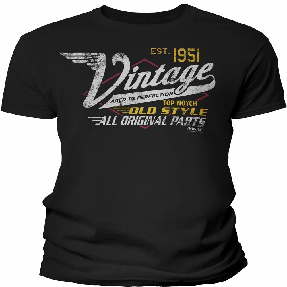 75th Birthday Gift Shirt for Men - Vintage 1951 Aged to Perfection - Racing - Black-4X