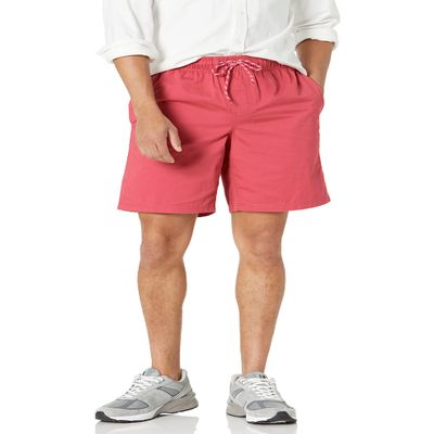 Amazon Essentials Men's 8" Inseam Relaxed-Fit Drawstring Walk Shorts (Available in Plus Size), Raspberry Red, X-Large