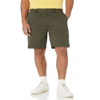 Amazon Essentials Men's Classic-Fit 9" Chino Shorts, Dark Olive, 42