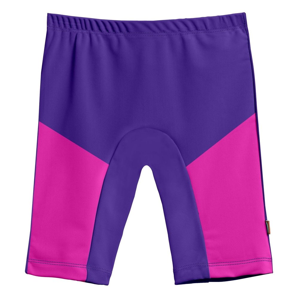 Made in USA Big Boys and Girls SPF50+ Swim Jammer Swimming Shorts Swim Bottoms Briefs with Sun Protection SPF for Beach Pool or Play, Purple w/Hot Pink, 14